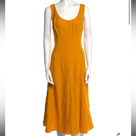 Vince Women's Vibrant Orange Midi Dress